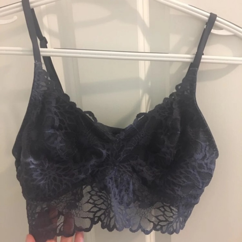 VS PINK Dark Gray Lace Bralette